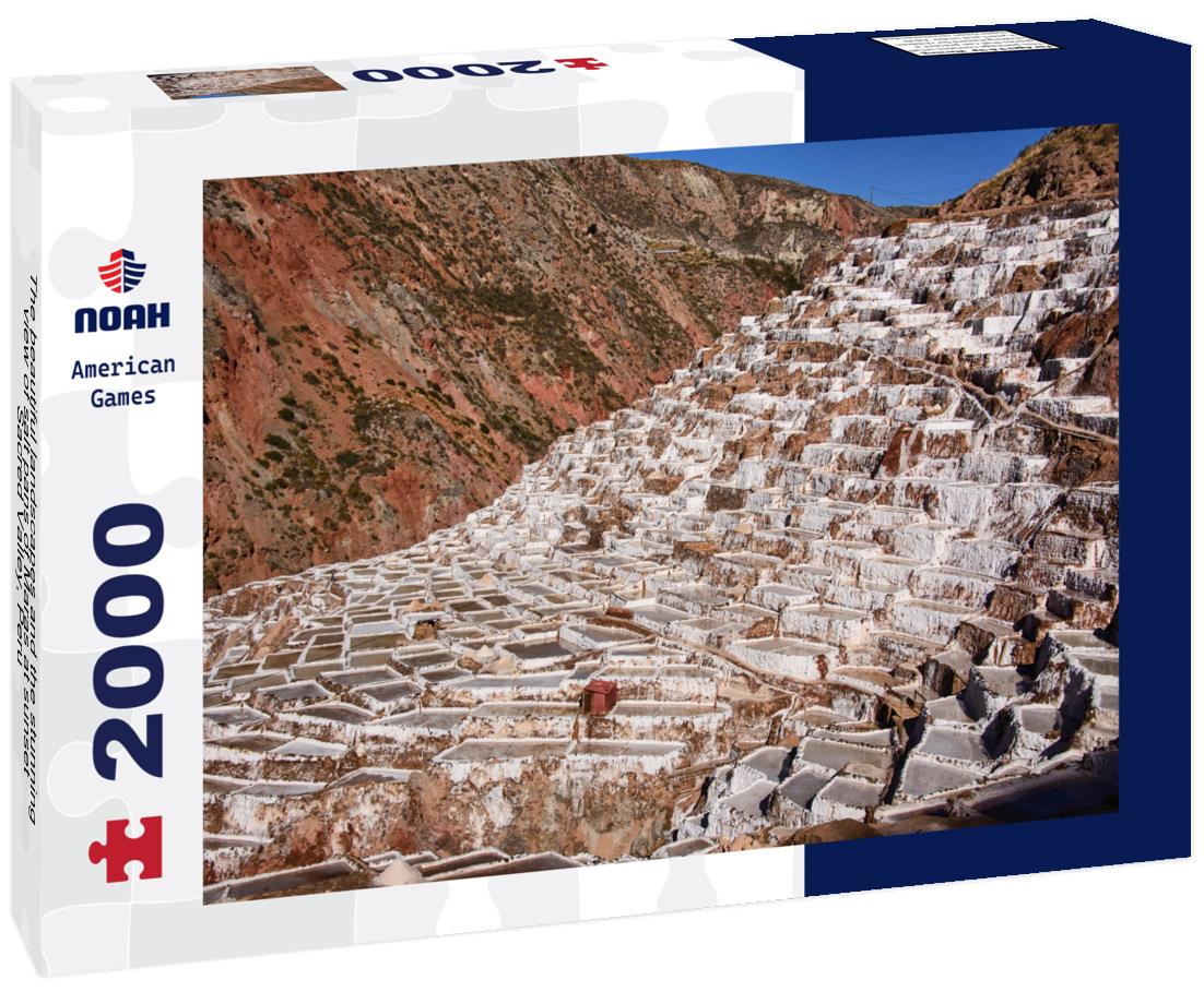Noah Jigsaw Puzzle The beautiful landscapes and the stunning view of salt pans of Maras at sunset, Sacred Valley, Peru 2000 pieces
