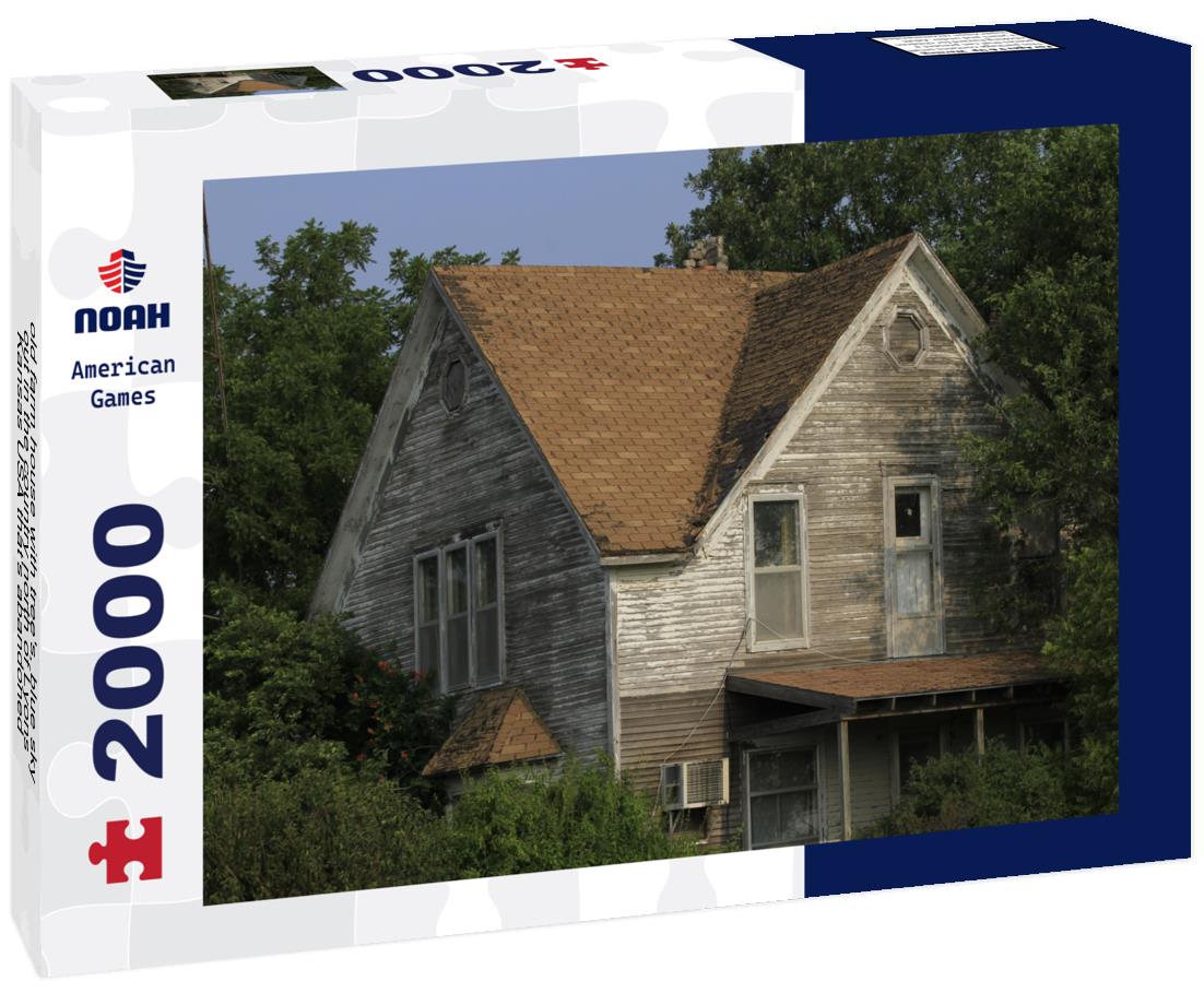 Noah Jigsaw Puzzle old farm house with tree's, blue sky, out in the country north of Lyons Kansas USA that's abandoned 2000 pieces