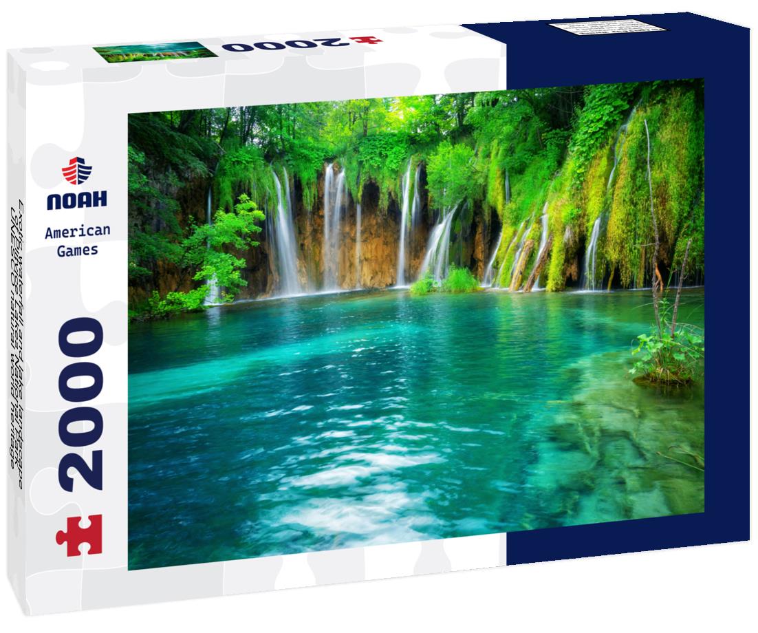 Noah Jigsaw Puzzle Exotic waterfall and lake landscape of Plitvice Lakes National Park, UNESCO natural world heritage 2000 pieces