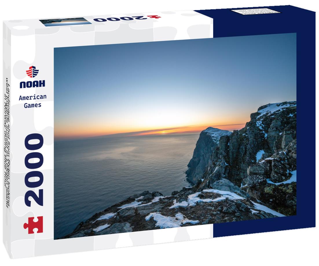 Noah Jigsaw Puzzle Landscape shot from Ryten looking west towards sunset in Lofoten island in Norway during blue hour 2000 pieces