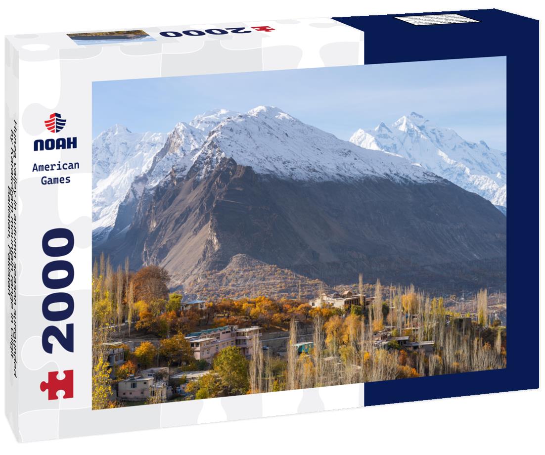 Noah Jigsaw Puzzle Hunza valley in autumn season surrounded by Karakoram mountain range in Gilgit Baltistan, Pakistan 2000 pieces