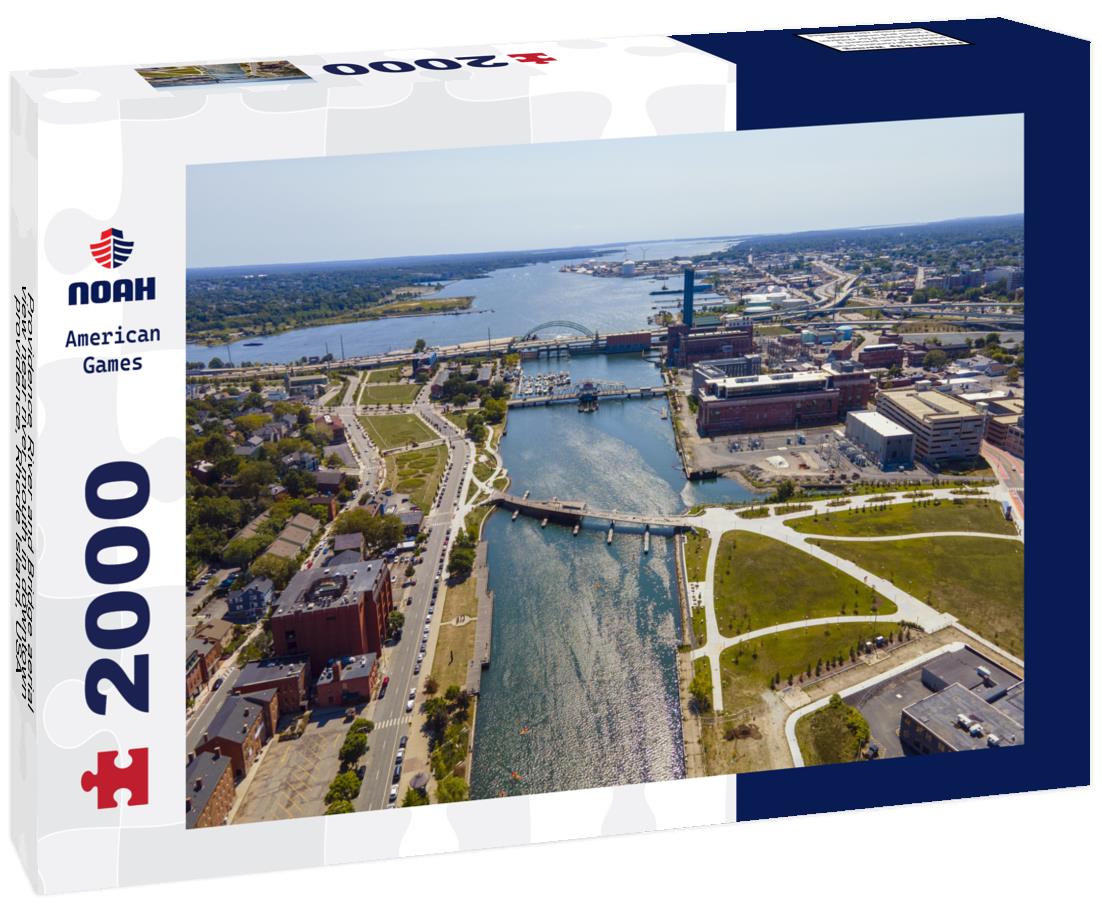 Noah Jigsaw Puzzle Providence River and Bridge aerial view near river mouth in downtown providence, Rhode Island, USA 2000 pieces