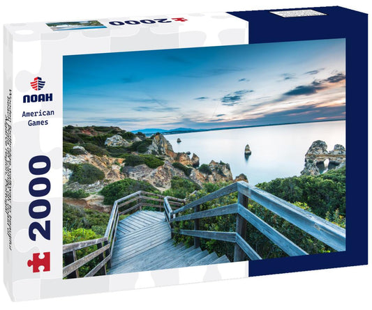 Noah Jigsaw Puzzle Wooden footbridge walkway to beautiful beach Praia do Camilo on coast of Algarve region, Portugal 2000 pieces