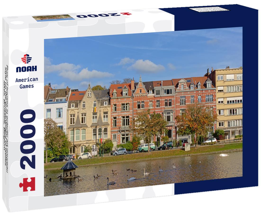 Noah Jigsaw Puzzle Row of houses in eclectic art nouveau style on the embankment of Ixelles lakes, Brussels, Belgium 2000 pieces