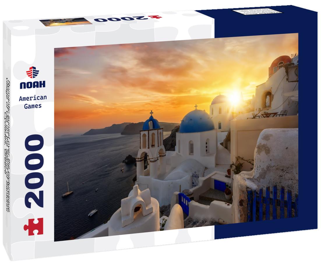 Noah Jigsaw Puzzle Romantic sunset over the picturesque village of Oia on the island of Santorini, Cyclades, Greece 2000 pieces