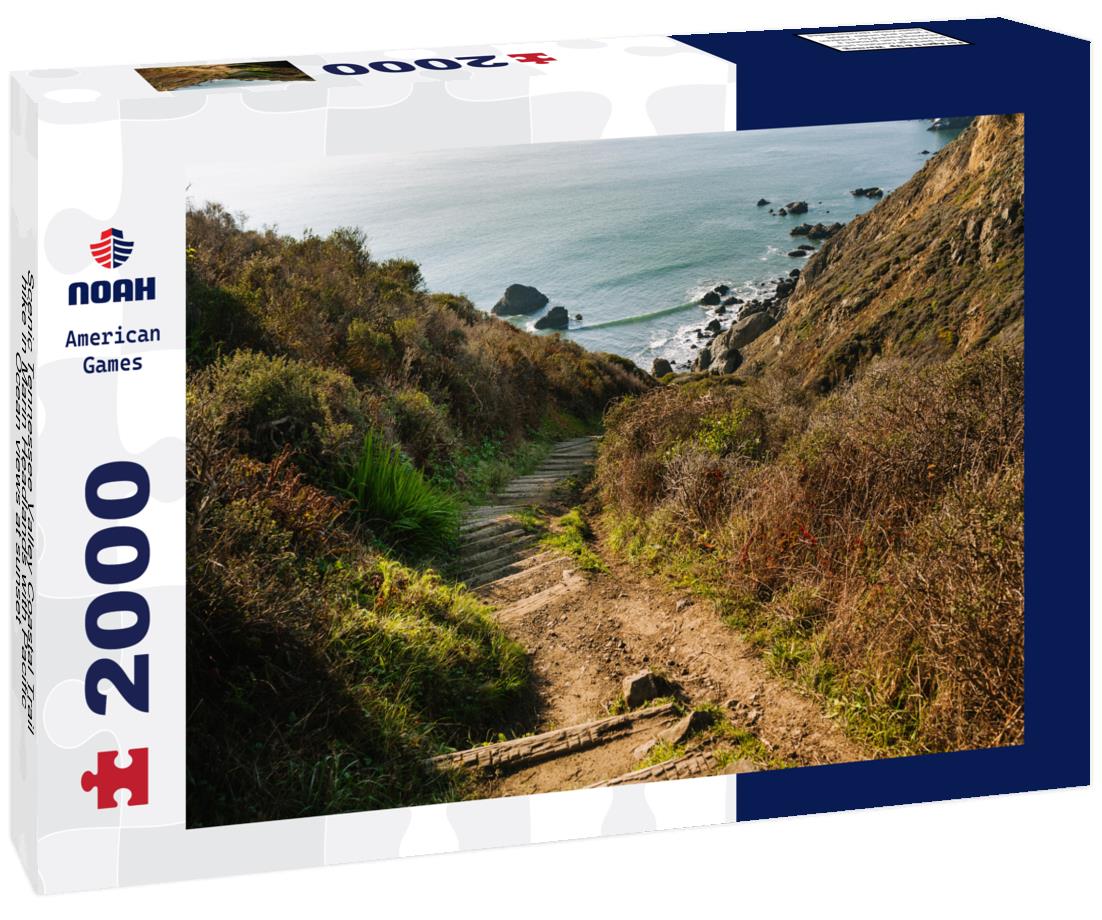 Noah Jigsaw Puzzle Scenic Tennessee Valley Coastal Trail hike in Marin Headlands with Pacific Ocean views at sunset 2000 pieces
