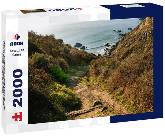 Noah Jigsaw Puzzle Scenic Tennessee Valley Coastal Trail hike in Marin Headlands with Pacific Ocean views at sunset 2000 pieces