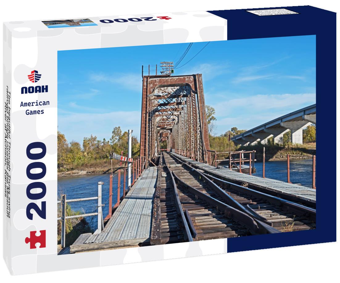 Noah Jigsaw Puzzle The beautiful Through Truss swing railroad bridge crosses the Missouri River at Atchison, Kansas 2000 pieces