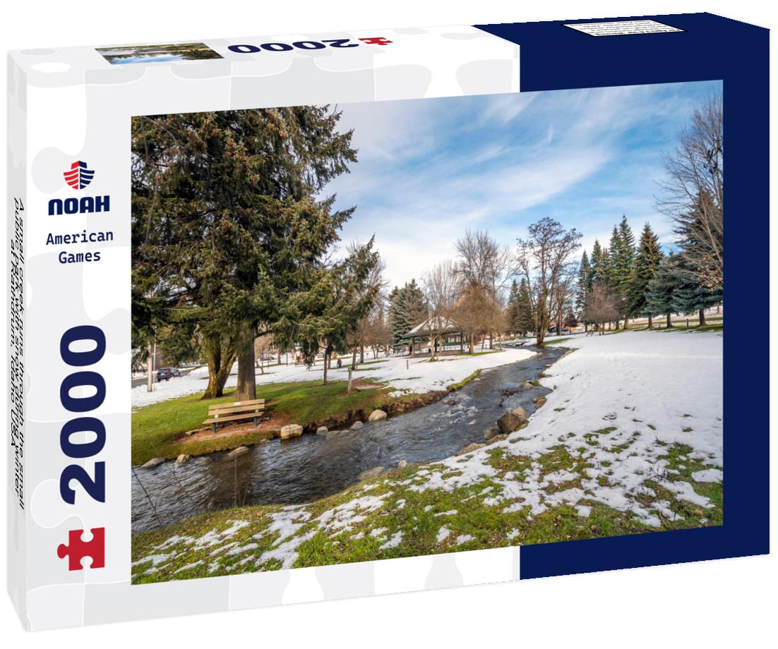 Noah Jigsaw Puzzle A small creek runs through the small public park with snow during winter at Rathdrum, Idaho USA 2000 pieces