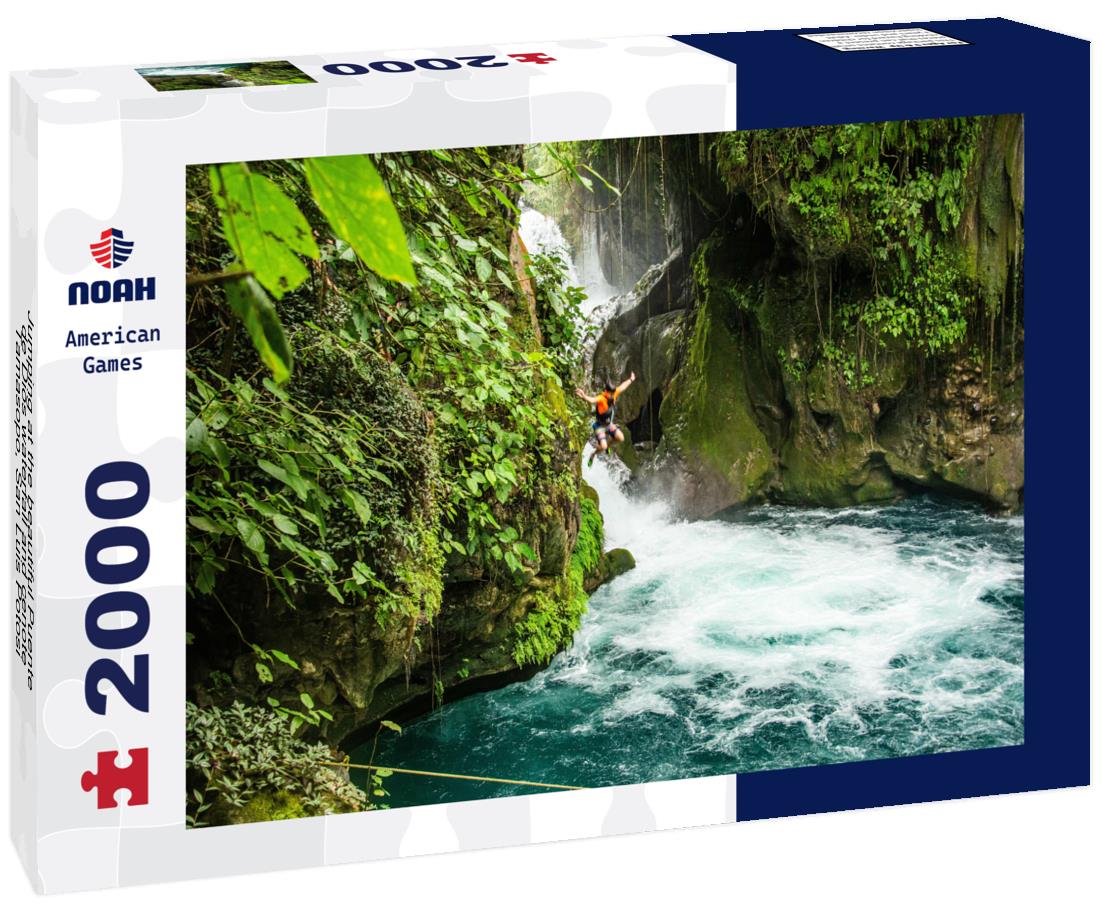 Noah Jigsaw Puzzle Jumping at the beautiful Puente de Dios waterfall and cenote, Tamasopo, San Luis Potosi, Mexico 2000 pieces
