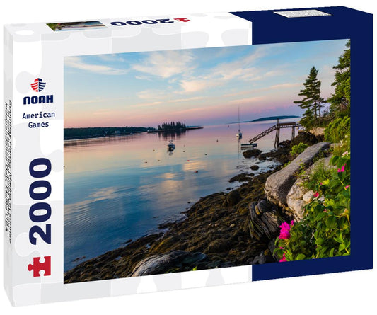 Noah Jigsaw Puzzle Boothbay Harbor Marina at sunrise in soft beautiful quiet light on Independence Day, Maine USA 2000 pieces