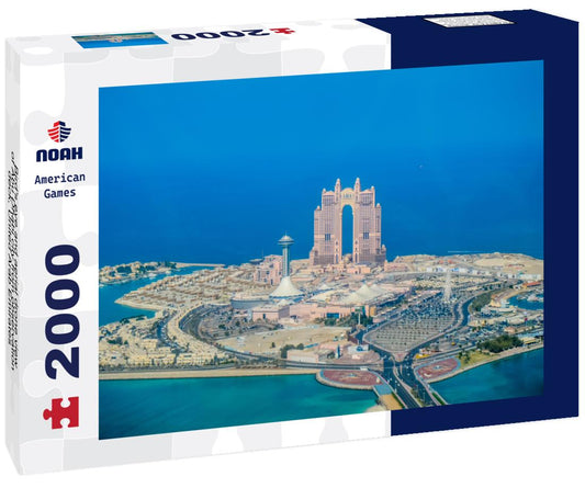 Noah Jigsaw Puzzle Bird's eye and aerial drone view of Abu Dhabi city from observation deck, United Arab Emirates 2000 pieces