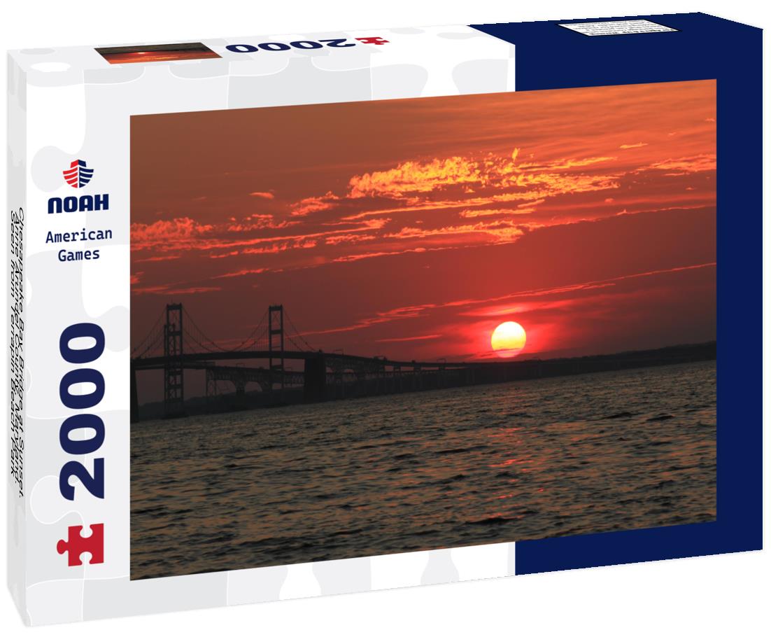 Noah Jigsaw Puzzle Chesapeake Bay Bridge at Sunset. Anne Arundel County, Maryland. Seen from Terrapin Beach Park 2000 pieces