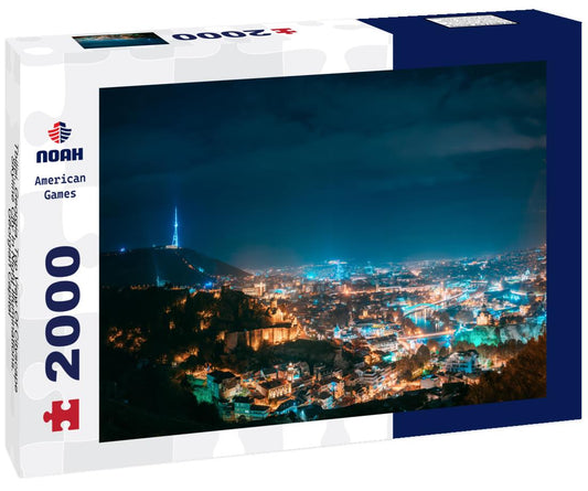 Noah Jigsaw Puzzle Tbilisi, Georgia. Top View Of Cityscape Skyline City In Night Illuminations. Georgian Capital 2000 pieces