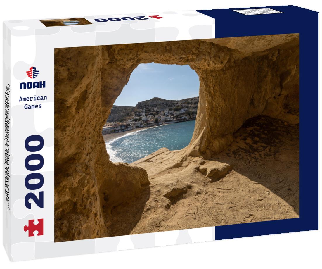 Noah Jigsaw Puzzle Stunning Roman catacombs carved on the sandstone cliffs above the Matala Beach, Crete, Greece 2000 pieces