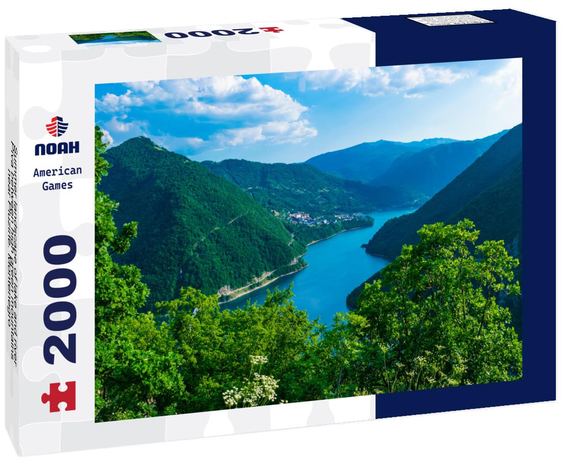 Noah Jigsaw Puzzle Summer landscape of lake and river Piva between high green mountains near Pluzine. Montenegro 2000 pieces