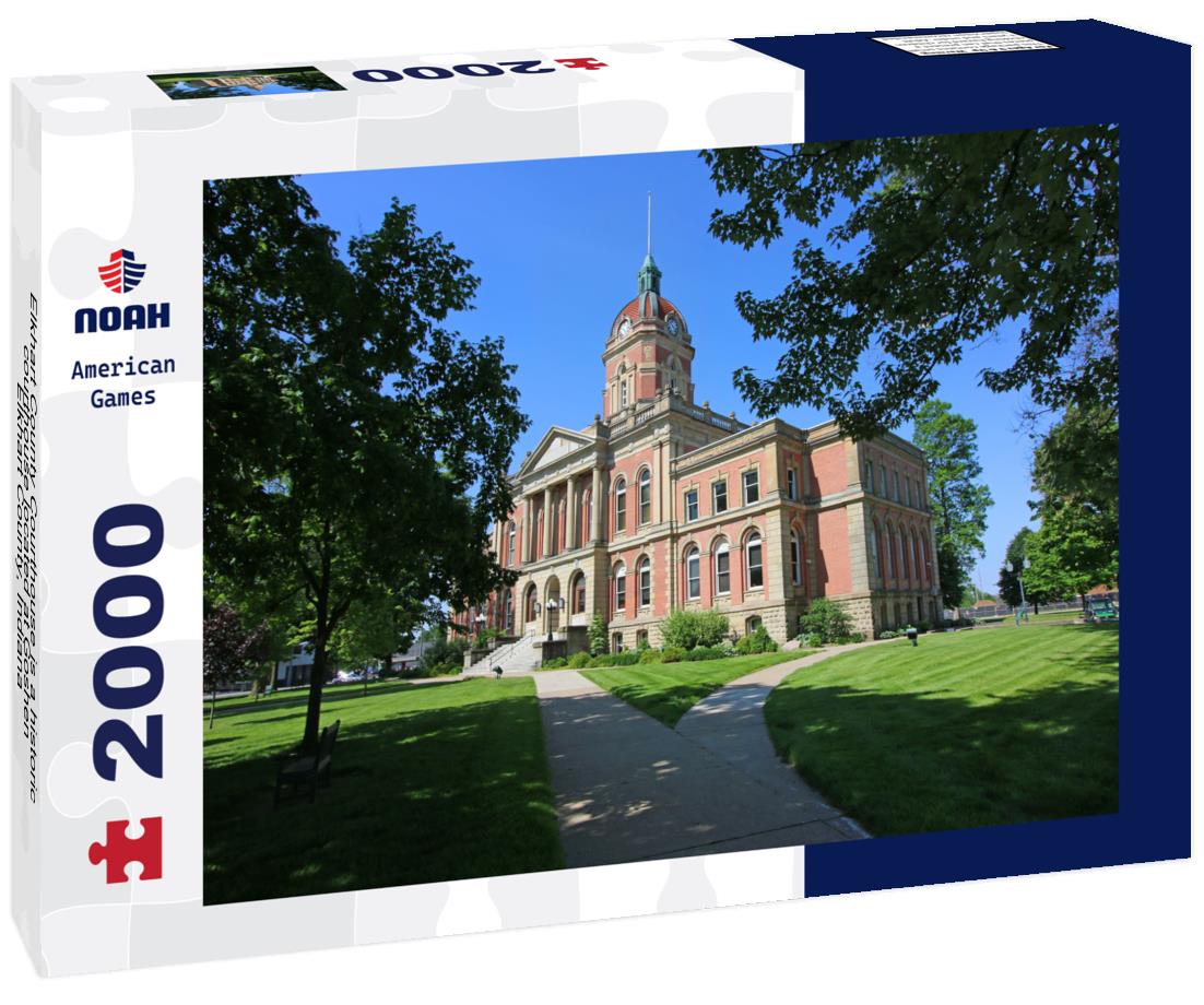 Noah Jigsaw Puzzle Elkhart County Courthouse is a historic courthouse located at Goshen, Elkhart County, Indiana 2000 pieces
