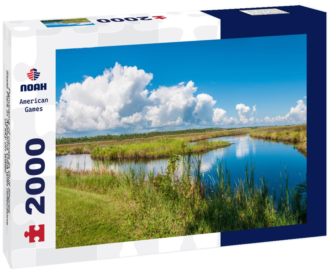 Noah Jigsaw Puzzle Panorama of canals in Gulf Shores State Park in Alabama USA with reflections of sky on water 2000 pieces
