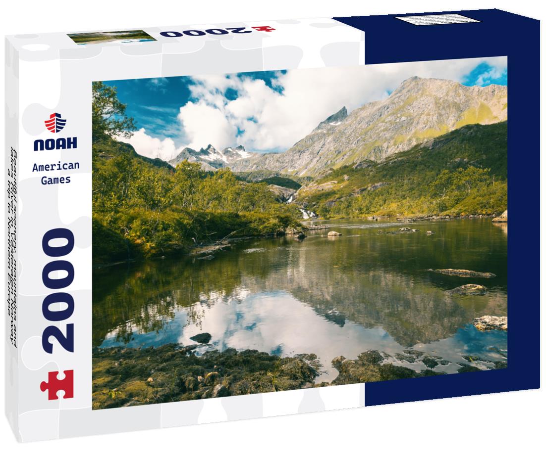Noah Jigsaw Puzzle Beautiful scenery, mountains and lakes River in Vesteralen Norway, a trip to Northern Europe 2000 pieces