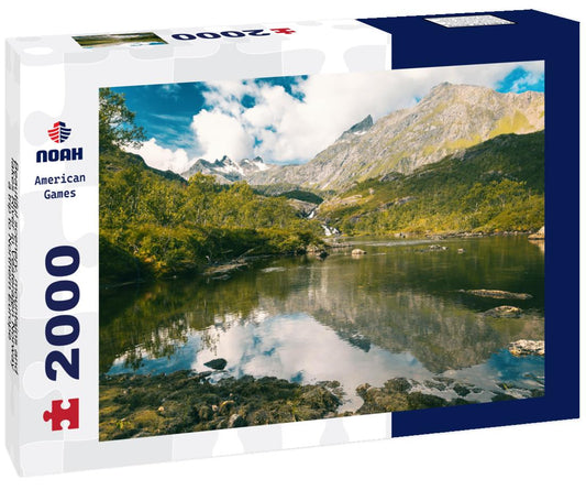 Noah Jigsaw Puzzle Beautiful scenery, mountains and lakes River in Vesteralen Norway, a trip to Northern Europe 2000 pieces