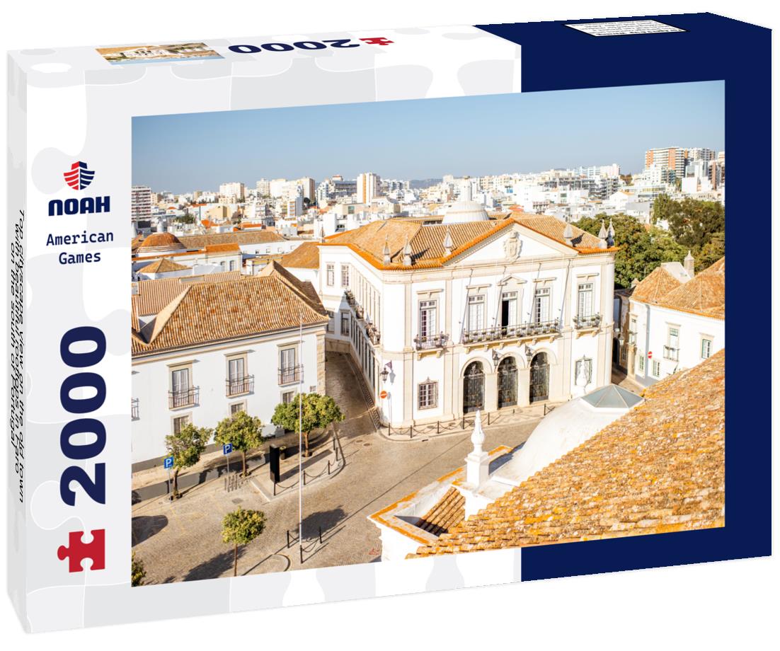 Noah Jigsaw Puzzle Top cityscape view on the old town with beautiful rooftops in Faro on the south of Portugal 2000 pieces