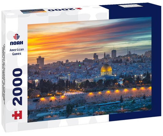 Noah Jigsaw Puzzle Old Town of Jerusalem. Cityscape image of Jerusalem, Israel with Dome of the Rock at sunset 2000 pieces