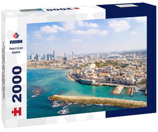 Noah Jigsaw Puzzle Panoramic view of The old city port of Jaffa with modern Tel Aviv skyline in the background 2000 pieces