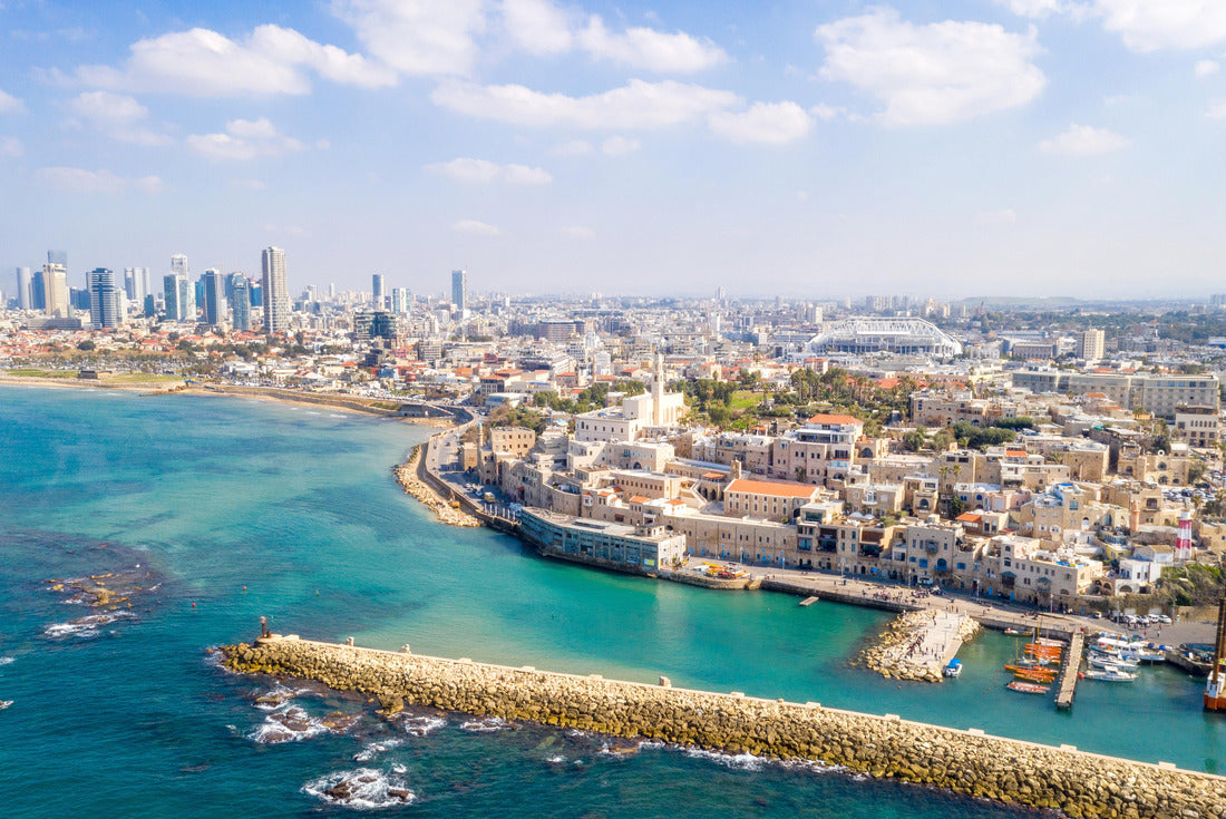 Noah Jigsaw Puzzle Panoramic view of The old city port of Jaffa with modern Tel Aviv skyline in the background 2000 pieces