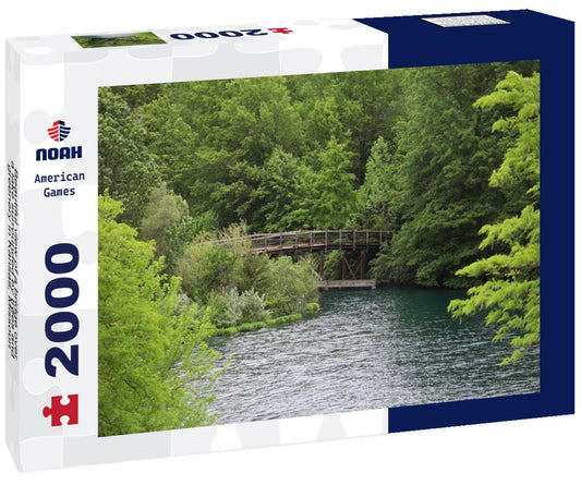 Noah Jigsaw Puzzle Beautiful view of a bridge over a lake surrounded by trees and greenery in Kansas, Missouri 2000 pieces