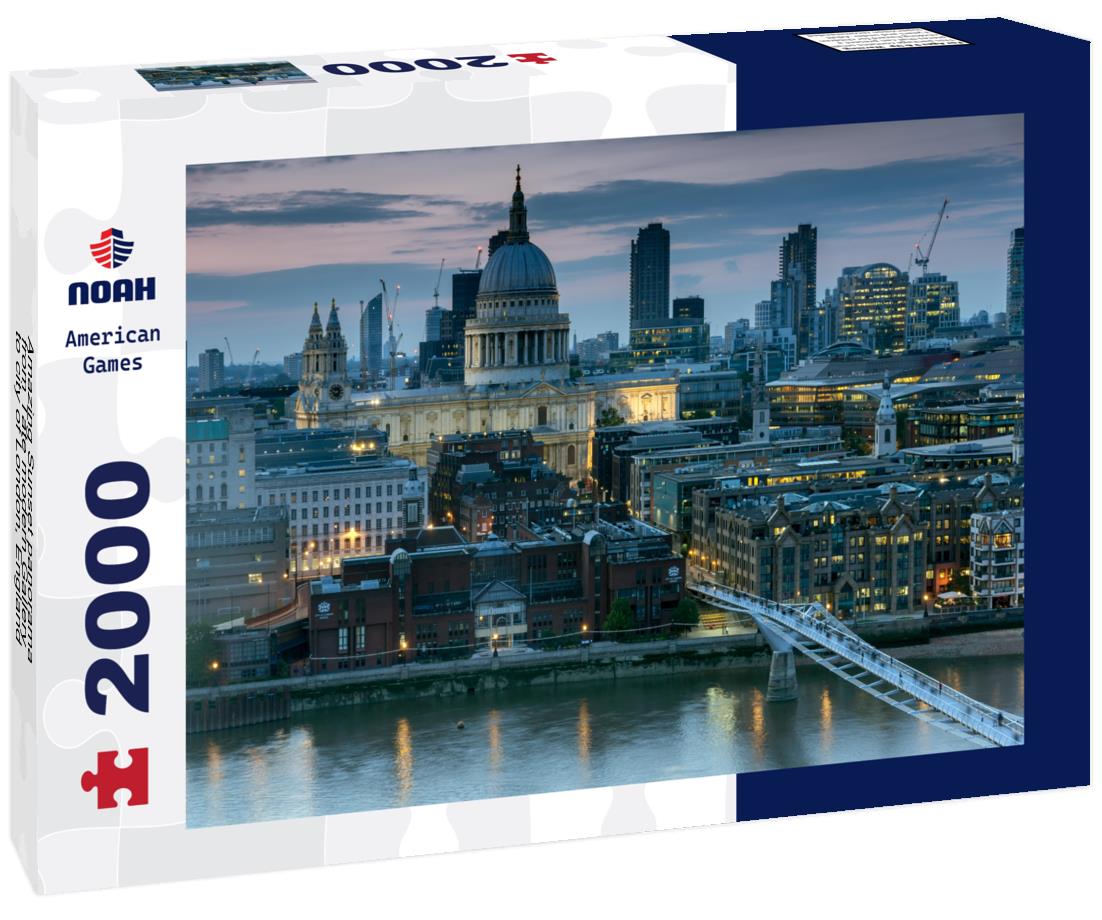Noah Jigsaw Puzzle Amazing Sunset panorama from Tate modern Gallery to city of London, England, Great Britain 2000 pieces