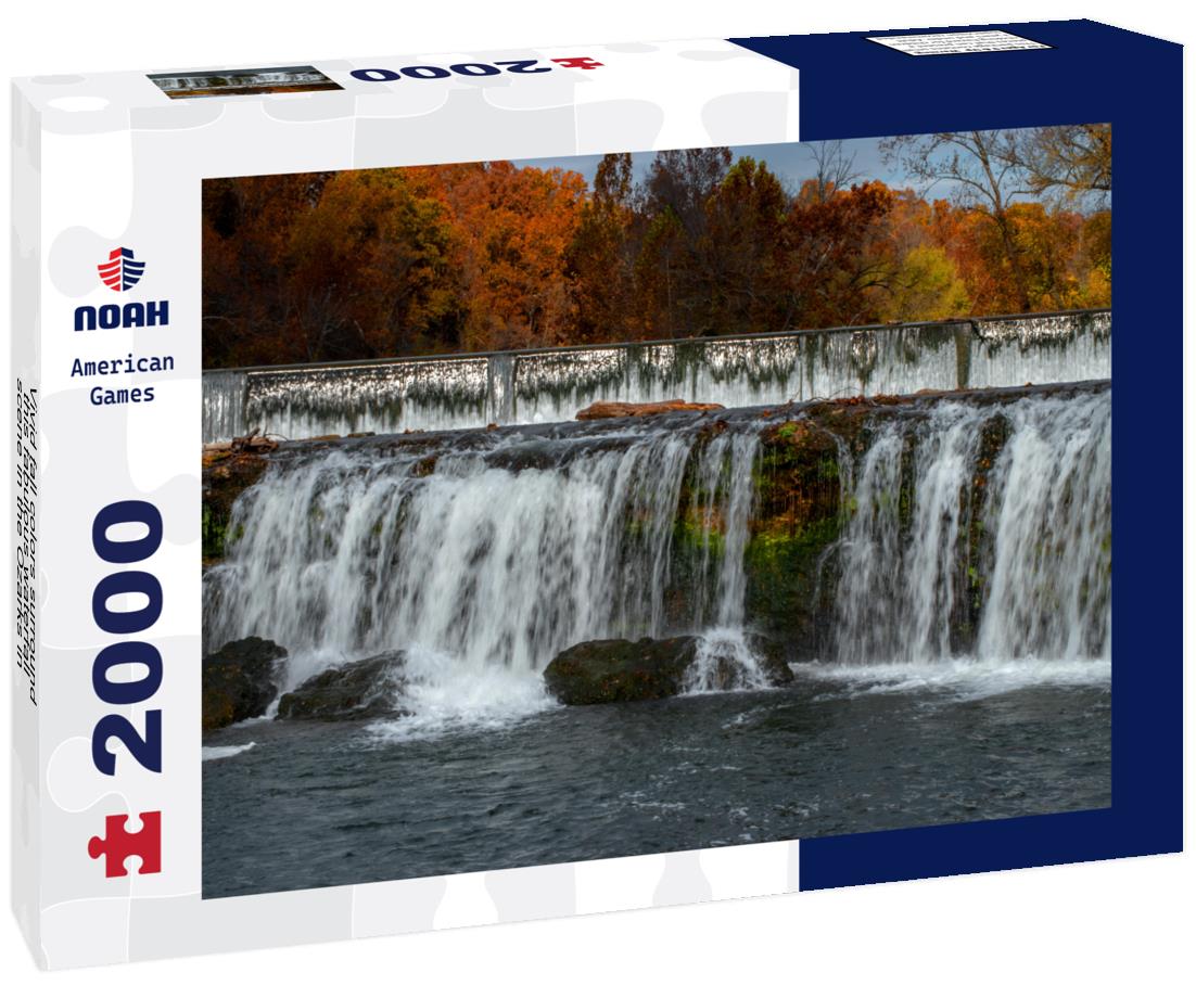 Noah Jigsaw Puzzle Vivid fall colors surround this fabulous waterfall scene in the Ozarks in Joplin, Missouri 2000 pieces