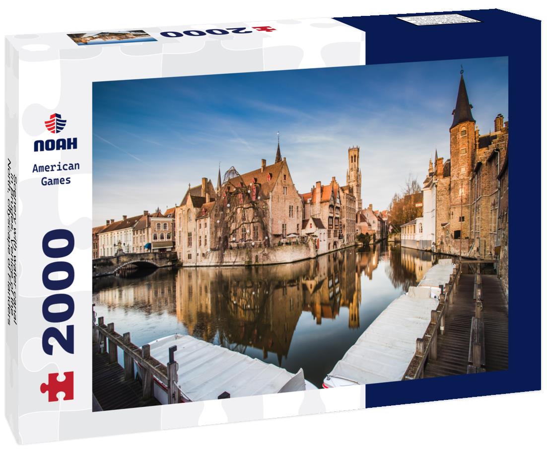 Scenery with water canal in Bruges, "Venice of the North", cityscape of Flanders, Belgium 2000pc Puzzle