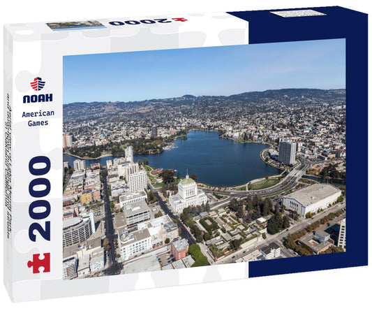 Noah Jigsaw Puzzle Aerial view of Lake Merritt Park and downtown buildings and streets in Oakland California 2000 pieces