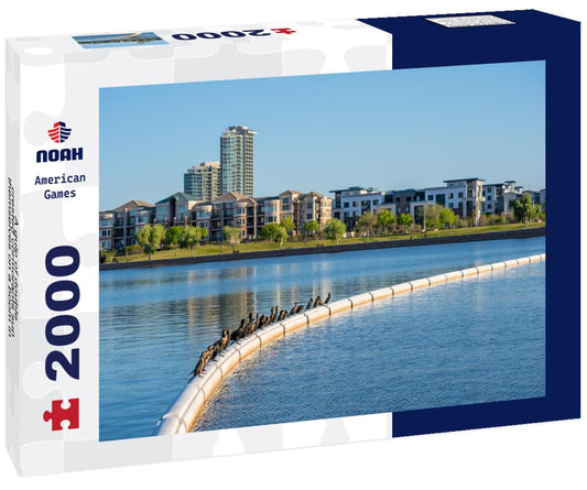 Noah Jigsaw Puzzle A gulp of double-crested cormorants sun themselves on a boom in Arizona's Tempe Town Lake 2000 pieces