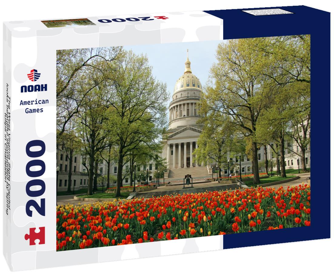 Noah Jigsaw Puzzle The West Virginia State Capitol looks beautiful surrounded by spring tulips in Charleston 2000 pieces