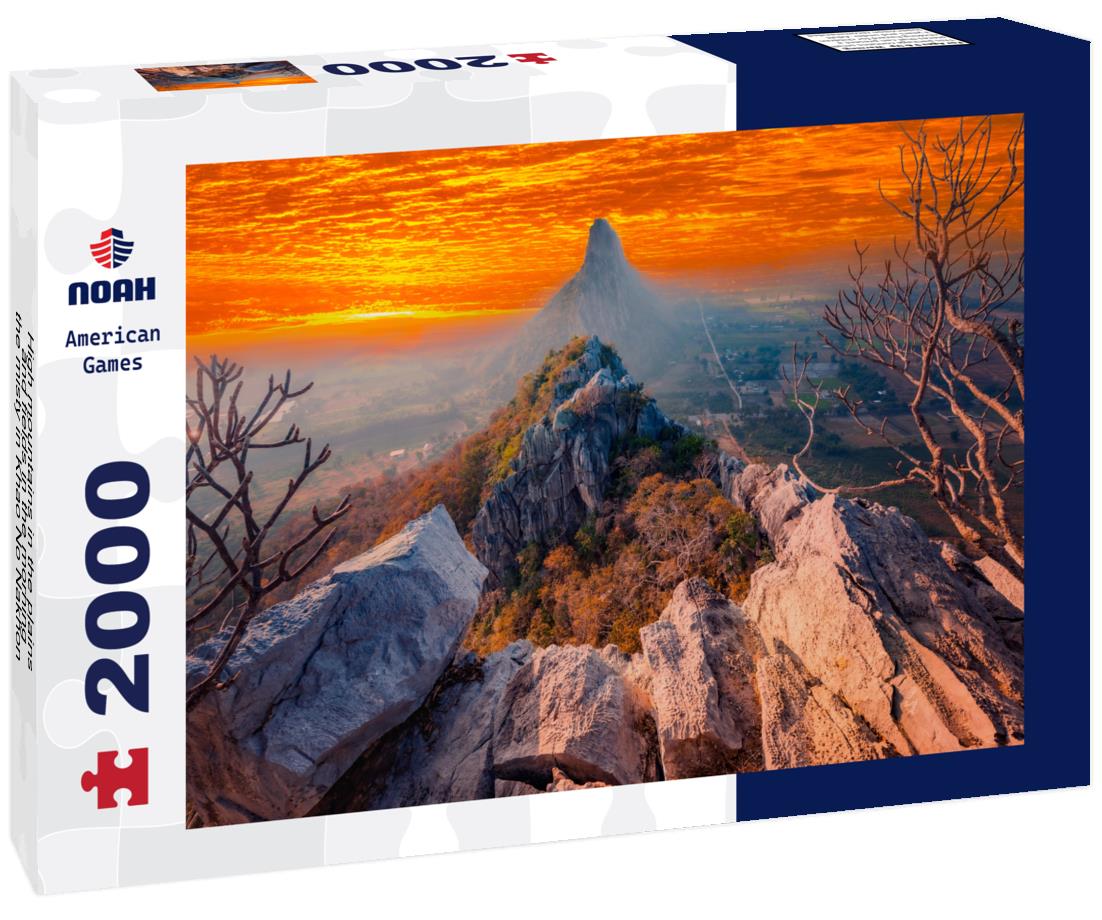Noah Jigsaw Puzzle High mountains in the plains and fields in the morning, the misty in Khao No Nakhon Sawan 2000 pieces