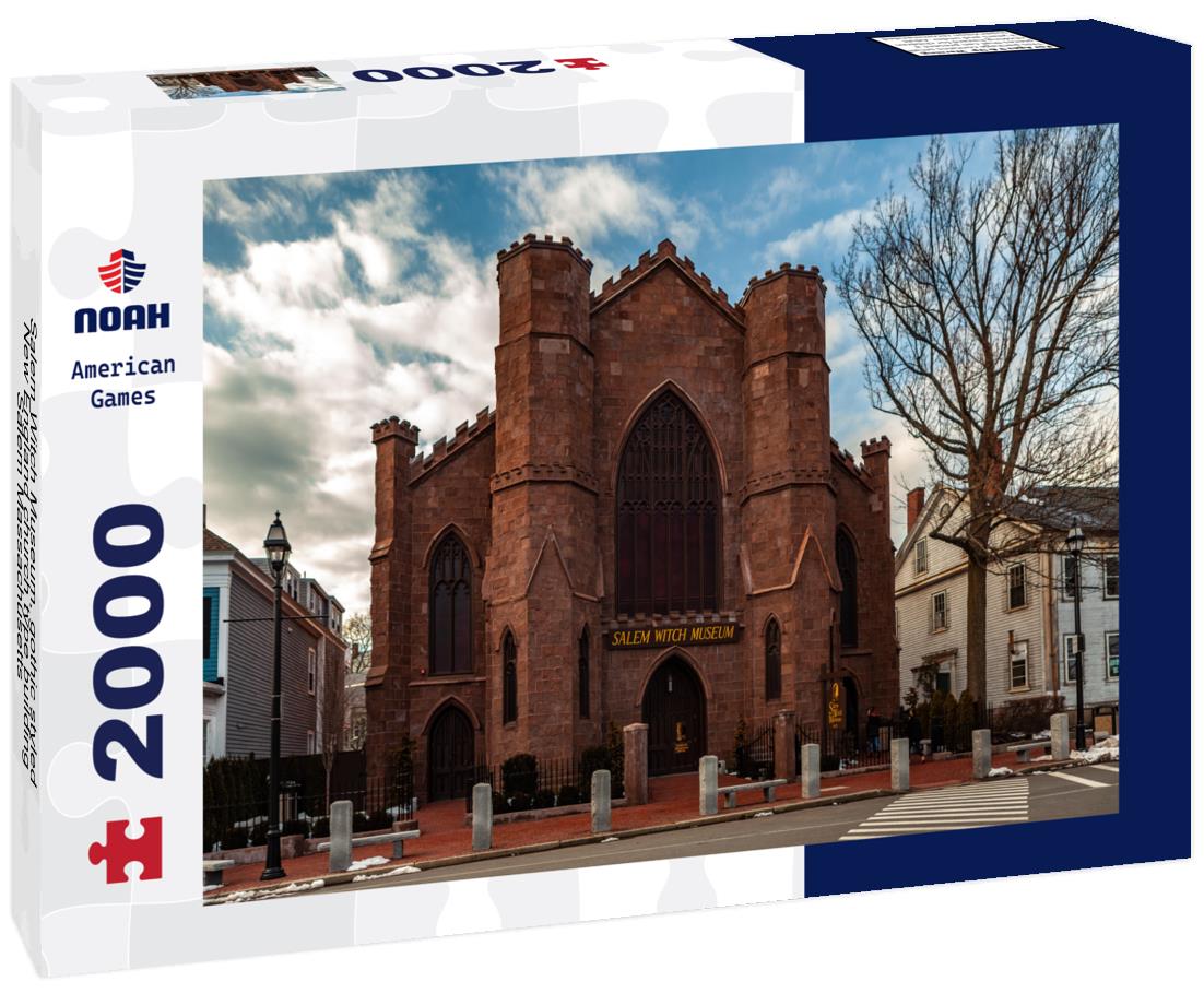Noah Jigsaw Puzzle Salem Witch Museum, gothic styled, New England church type building, Salem Massachusetts 2000 pieces