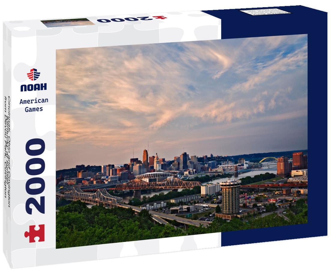Noah Jigsaw Puzzle Cincinnati, Ohio and Covington, Kentucky at sunset, from Devou Park, Covington, Kentucky 2000 pieces