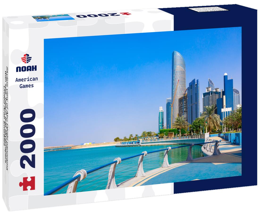 Noah Jigsaw Puzzle Skyline view of Abu Dhabi panorama with sea, beach and skyscrapers, United Arab Emirates 2000 pieces