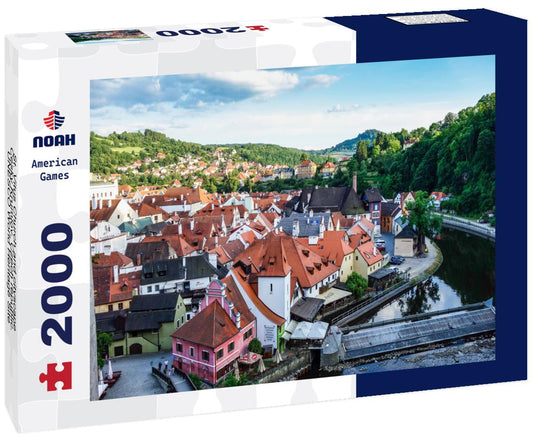 Noah Jigsaw Puzzle St. Vitus Church and cityscape Cesky Krumlov, Czech republic. UNESCO World Heritage Site 2000 pieces