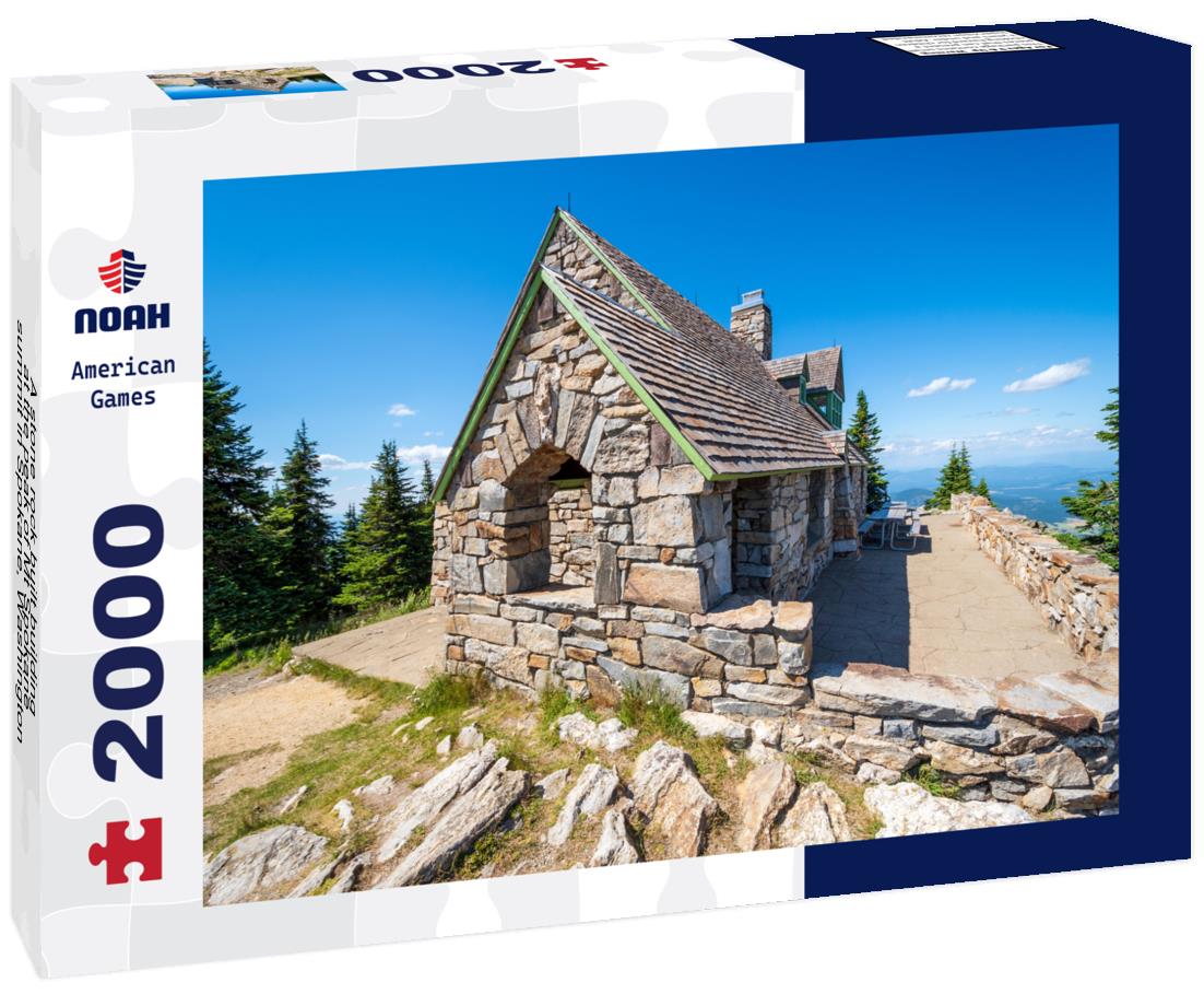 Noah Jigsaw Puzzle A stone rock built building at the peak of Mt Spokane summit in Spokane, Washington, USA 2000 pieces