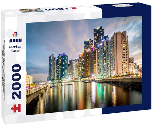 Noah Jigsaw Puzzle Busan city skyline view in Haeundae district, near Camellia Haute building, South Korea 2000 pieces