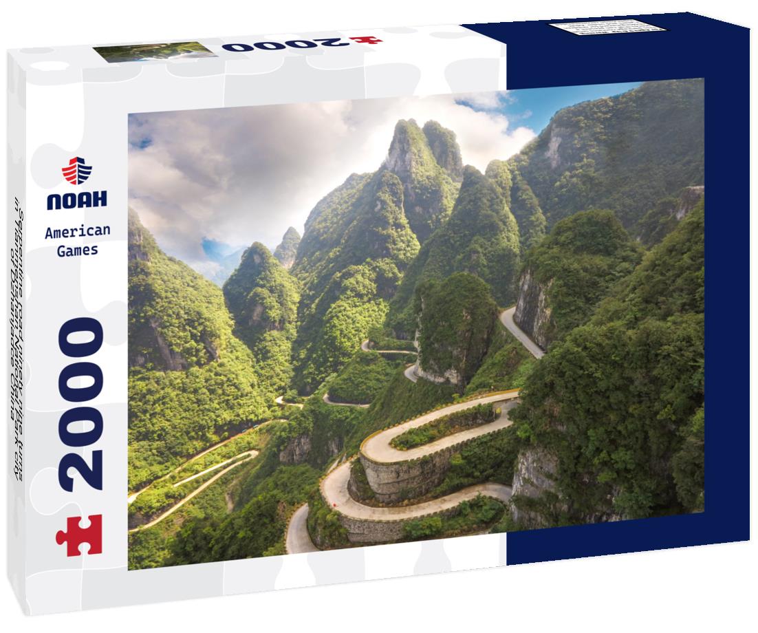 Noah Jigsaw Puzzle Serpentine road ninety nine turns in Tianmenshan National Park city of Dzhanjadce China 2000 pieces