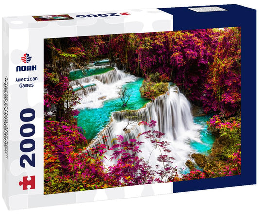 Noah Jigsaw Puzzle Amazing of Huay Mae Kamin waterfall in colorful autumn forest at Kanchanaburi, Thailand 2000 pieces