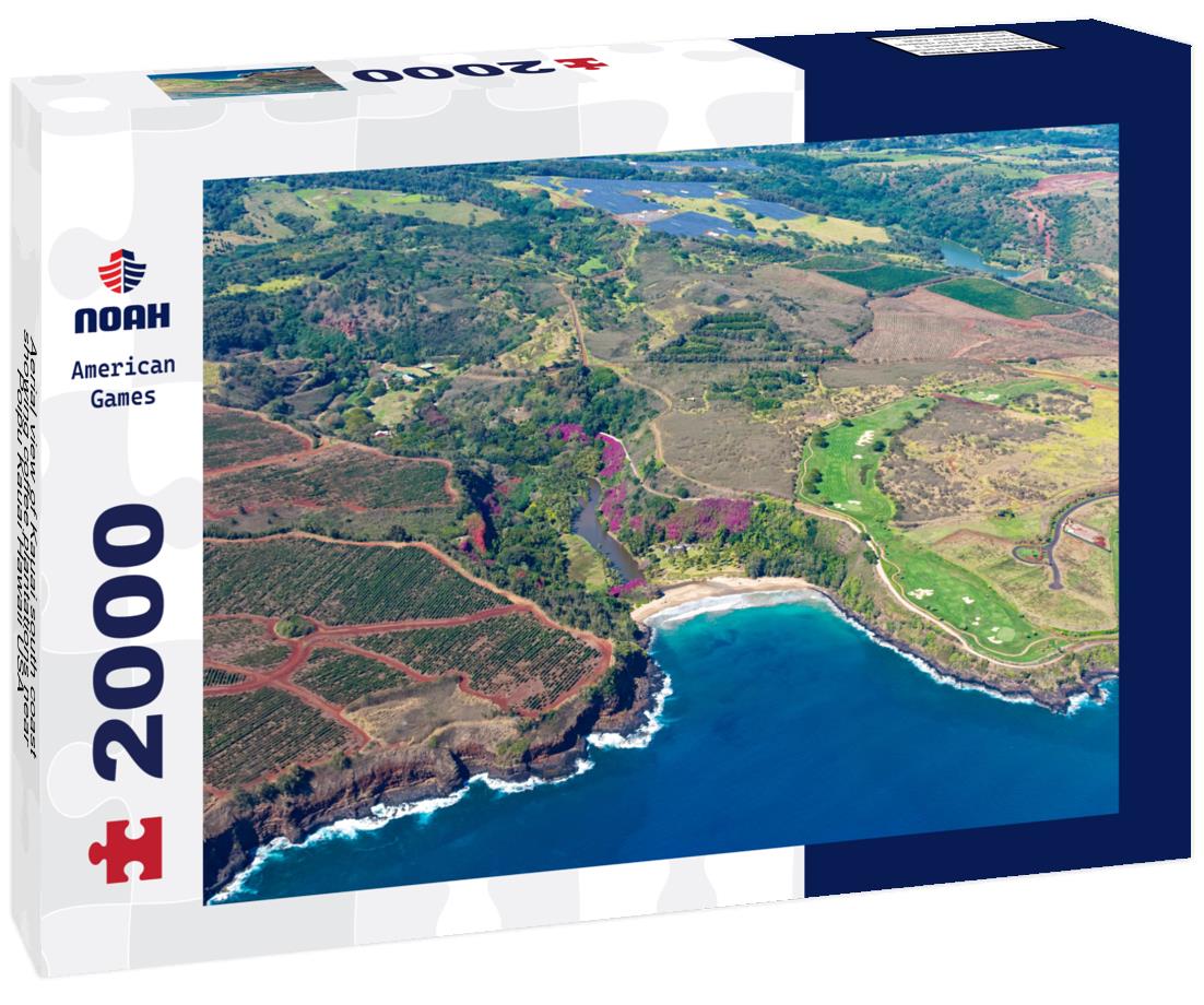Noah Jigsaw Puzzle Aerial view of Kauai south coast showing coffee plantations near Poipu Kauai Hawaii USA 2000 pieces