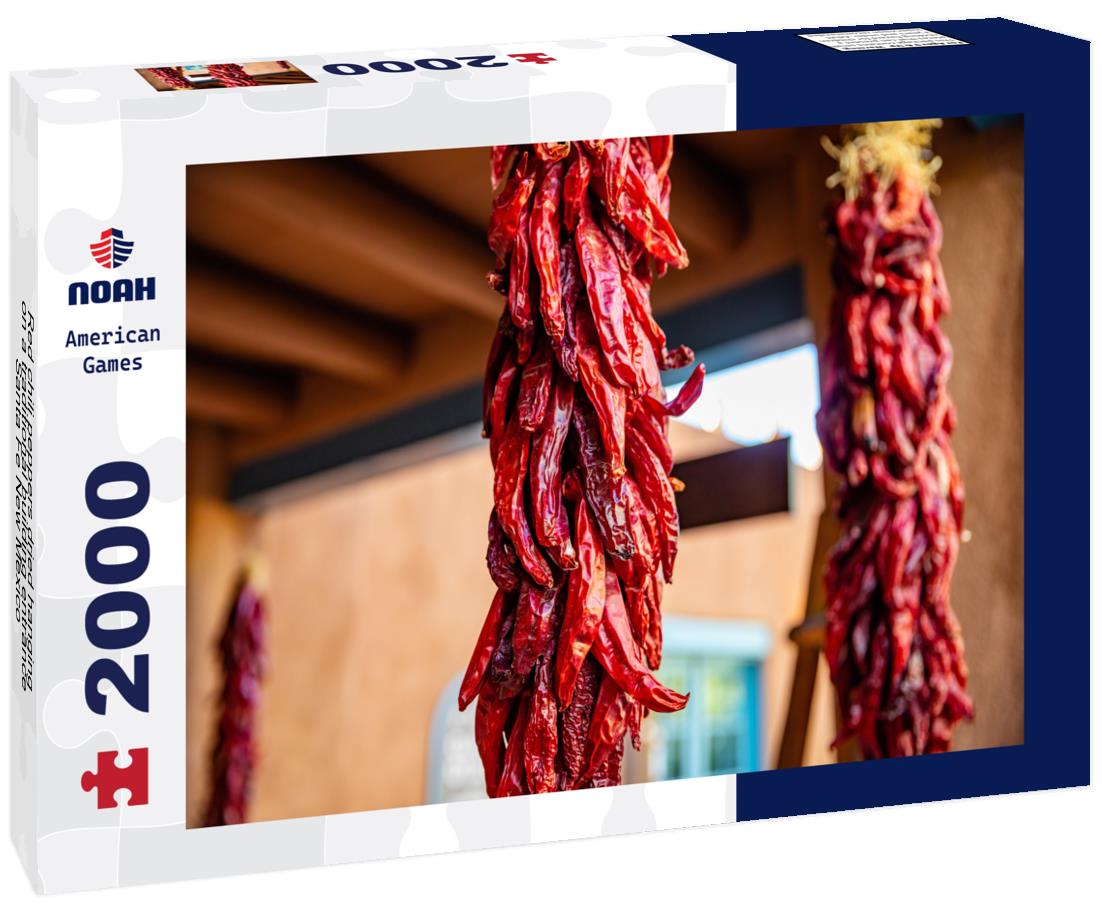 Noah Jigsaw Puzzle Red chili peppers dried hanging on a traditional building entrance, Santa Fe New Mexico 2000 pieces