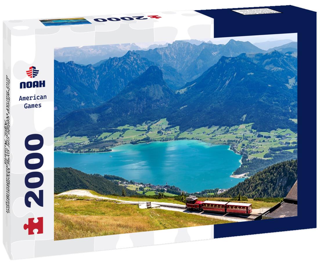 Noah Jigsaw Puzzle Schafberg cable car over Wolfgangsee and Sankt Wolfgang im Salzkammergut, Alps, Austria 2000 pieces