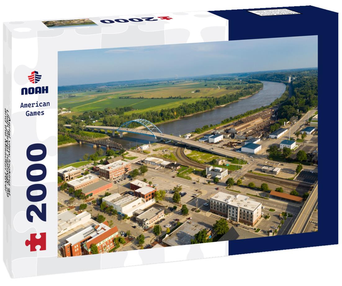 Noah Jigsaw Puzzle Aerial view looking at Utah Street highway 59 and the Missouri River in Atchison Kansas 2000 pieces