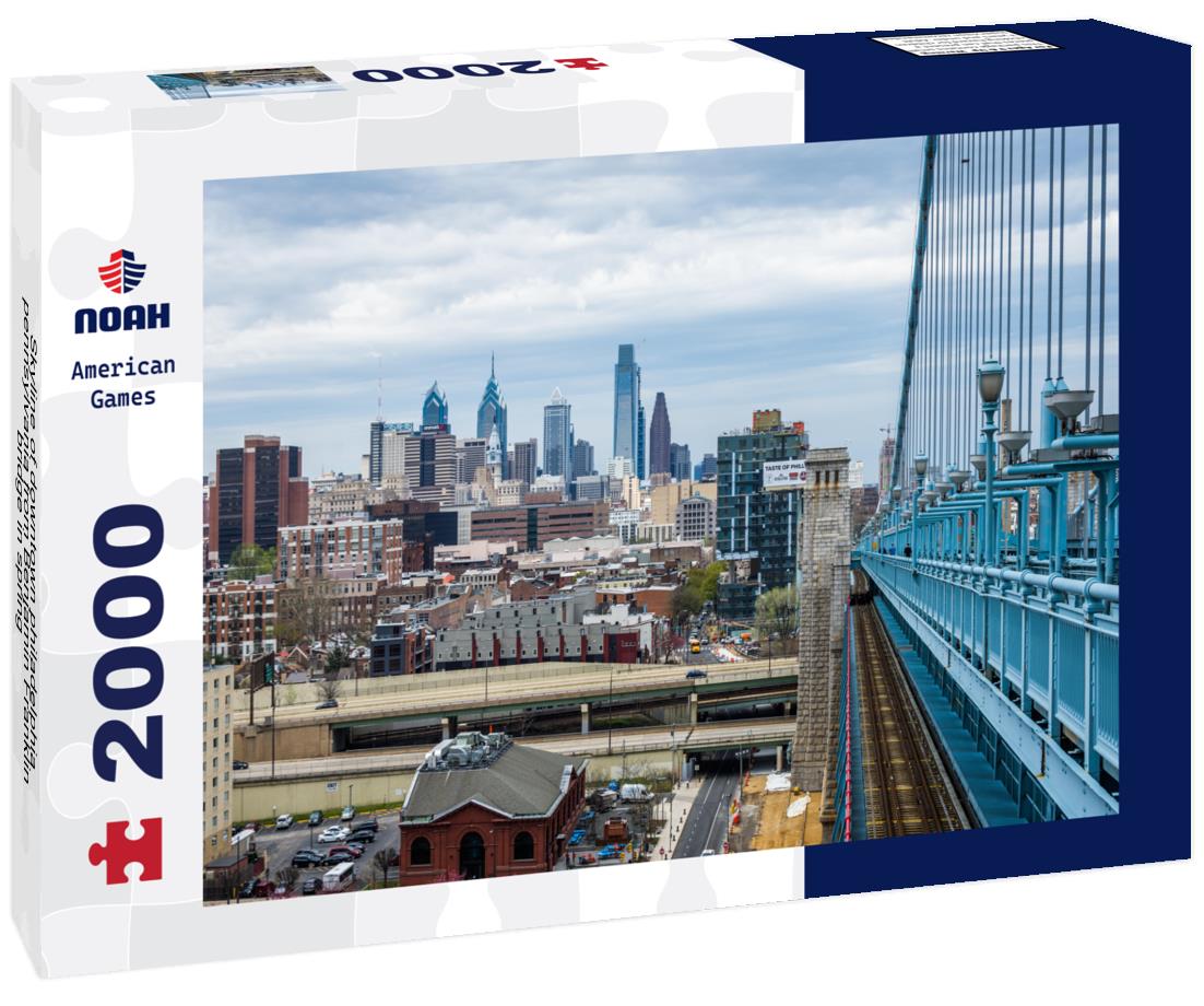 Noah Jigsaw Puzzle Skyline of downtown philadelphia, pennsylvania from Benjamin Franklin bridge in spring 2000 pieces