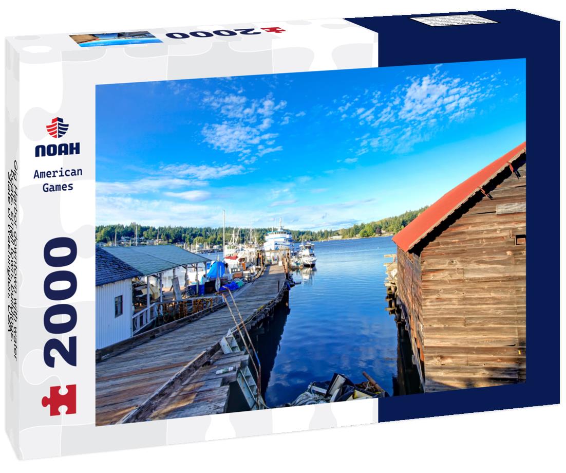 Noah Jigsaw Puzzle Gig Harbor downtown with water, boats, small town, buildings. State of Washington, USA 2000 pieces